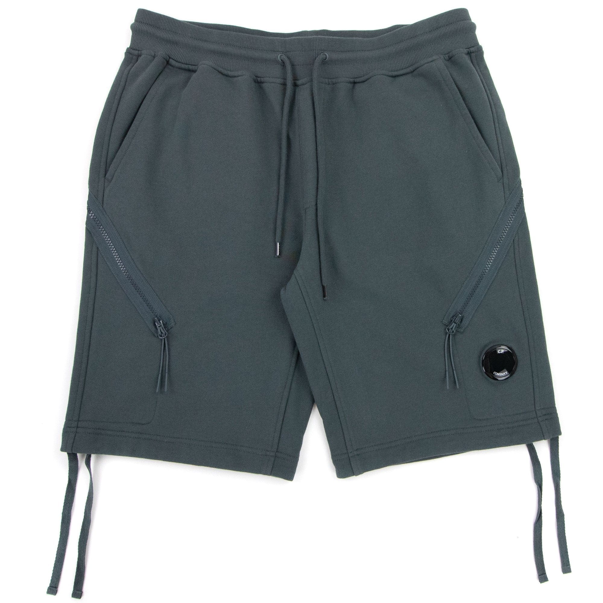 Cp Company Diagonal Raised Fleece Shorts Dark Shadow Grey 978