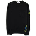 Stone Island Junior 62040 Bubble Gum Print Sweatshirt Black V0029