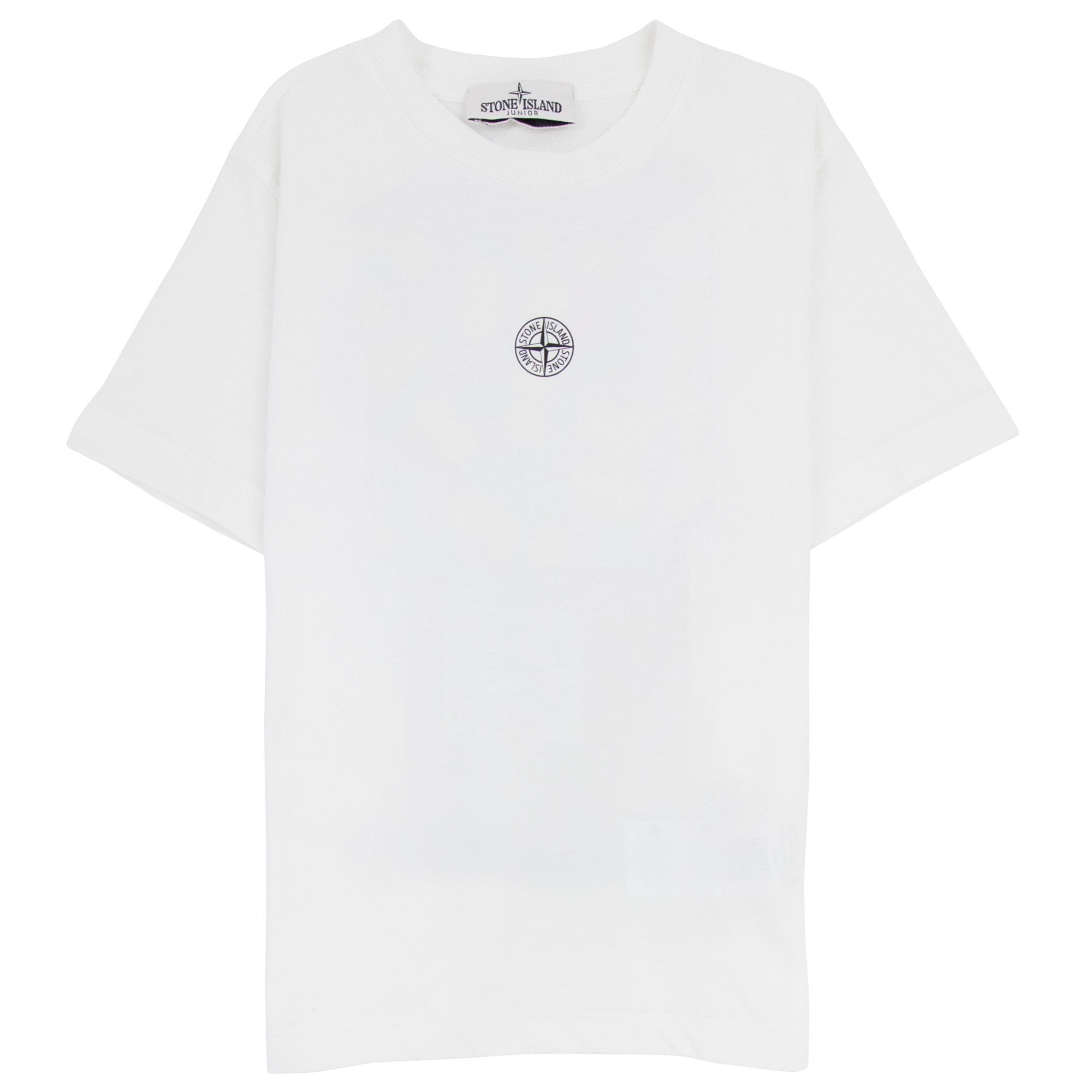 Stone Island Junior Logo Print T Shirt White V0001
