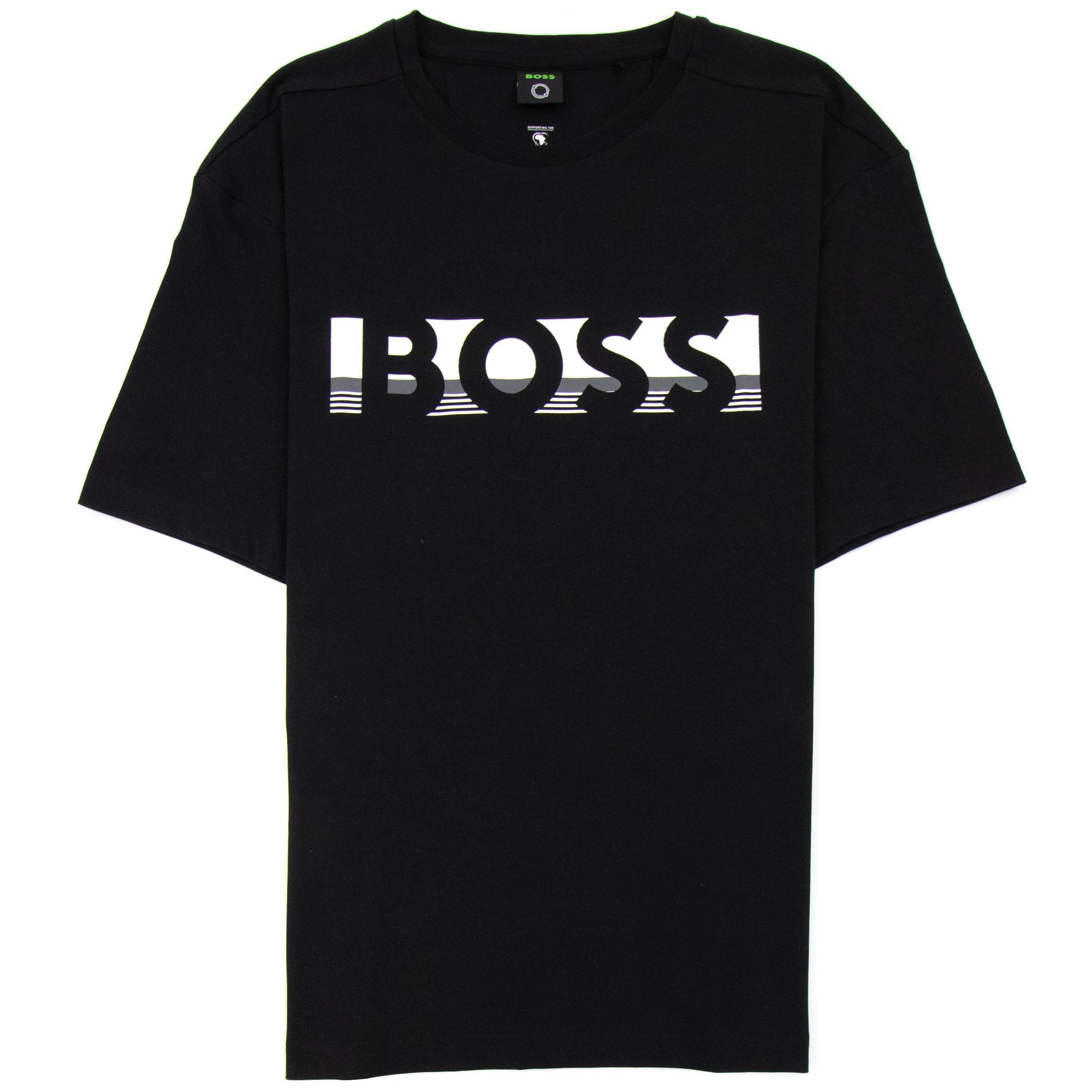 Hugo Boss Tee 1 Colour Block Logo T Shirt Black 001