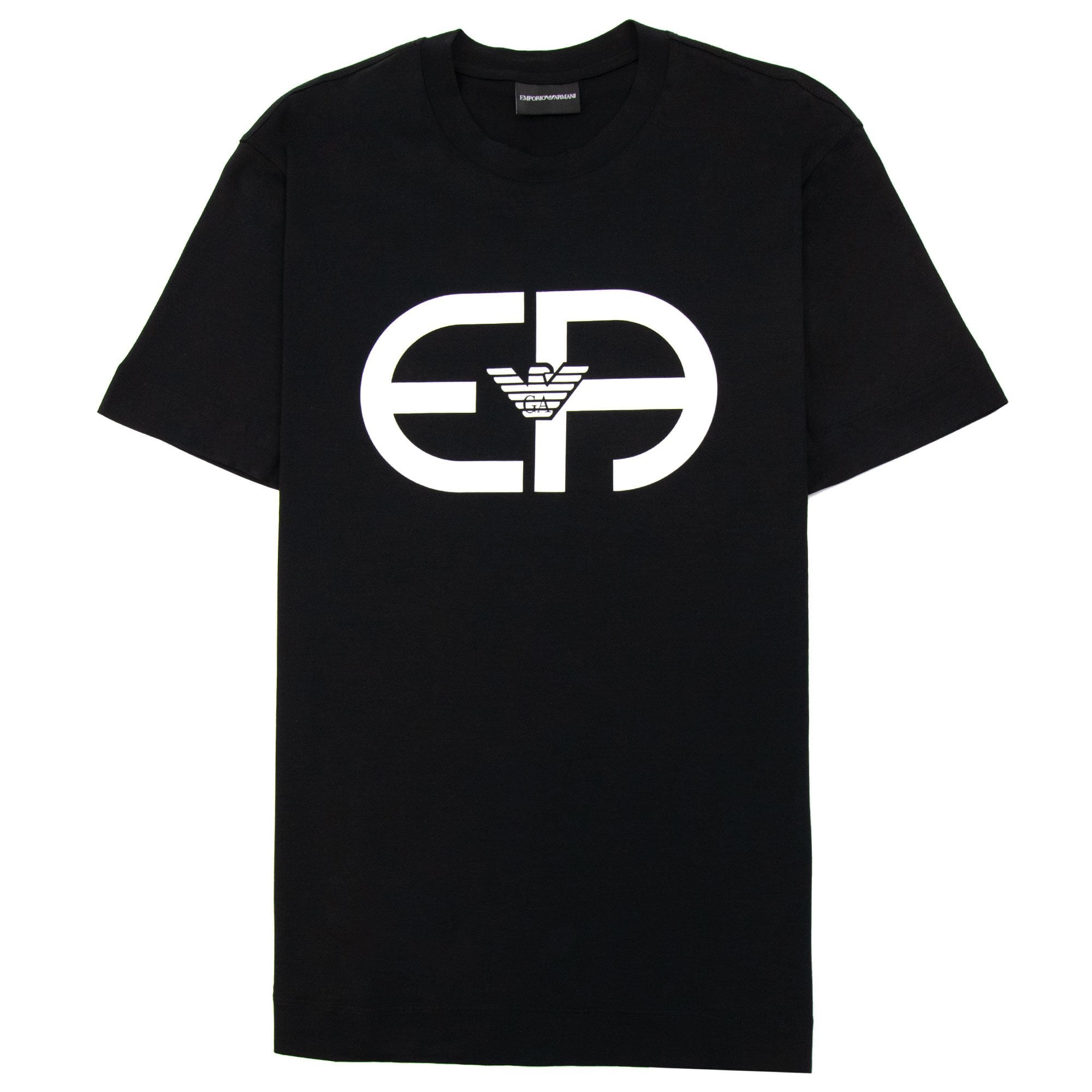 Emporio Armani Tencel-blend Jersey T-shirt With R-eacreate Logo Black