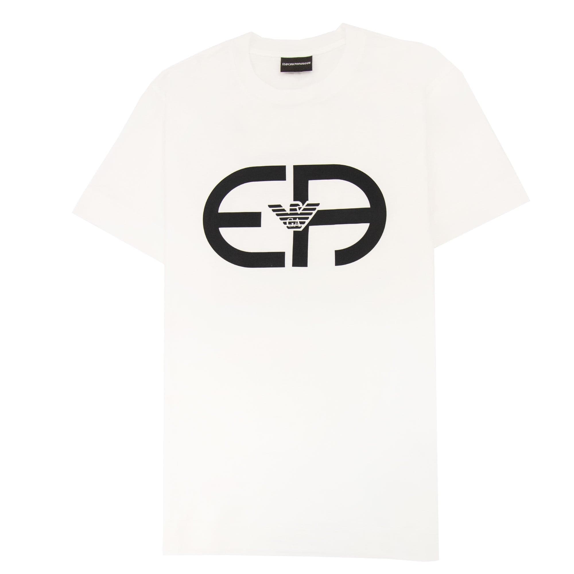 Emporio Armani Tencel-blend Jersey T-shirt With R-eacreate Logo White