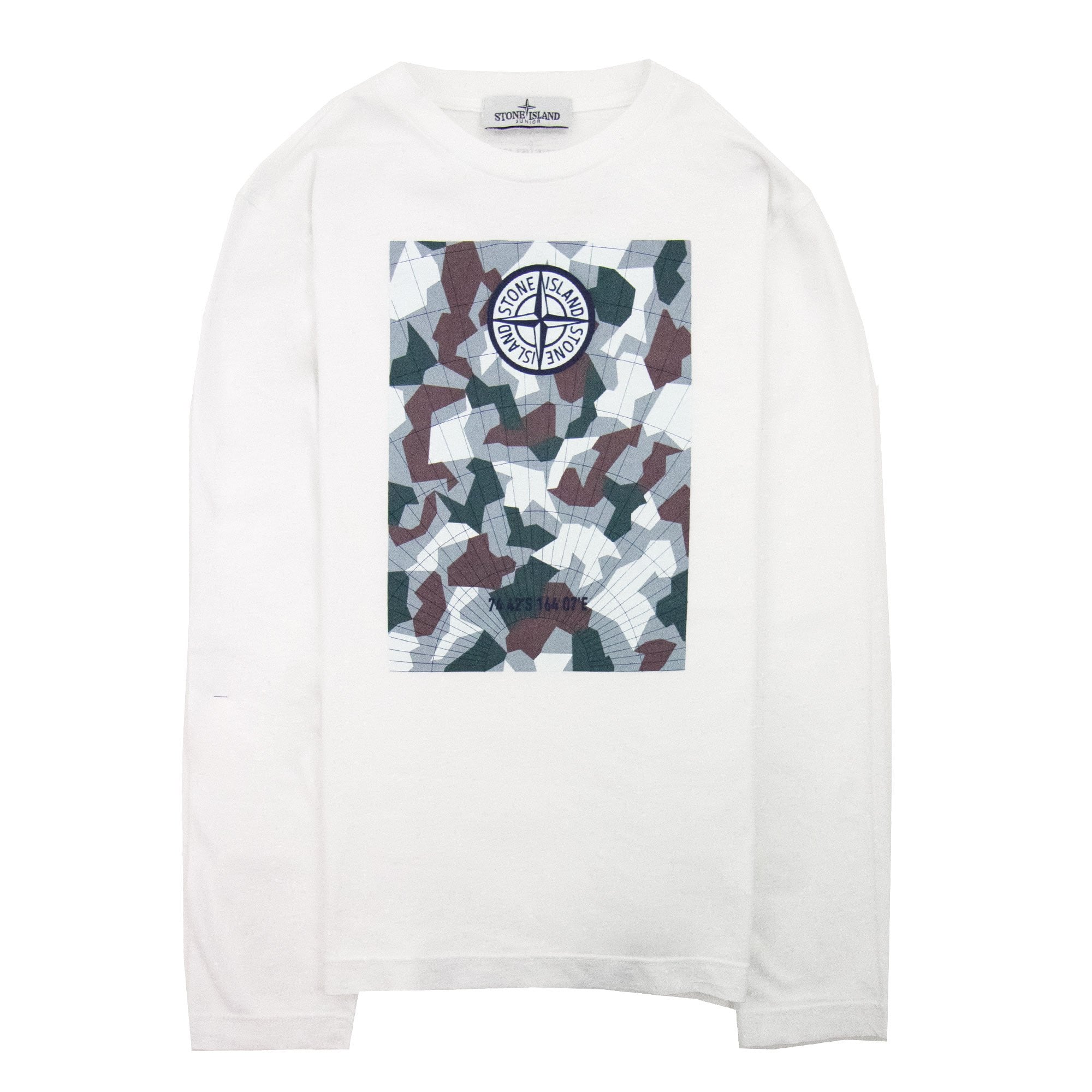 Stone Island Junior 21151 Logo Graphic T Shirt White V0099