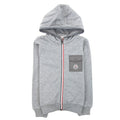Moncler Junior Zip Up Hooded Sweatshirt Light Grey