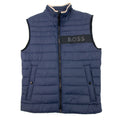Hugo Boss Water-repellent Padded Gilet With 3d Logo Tape Navy