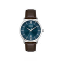 Hugo Boss Elite Leather Strap Watch Brown