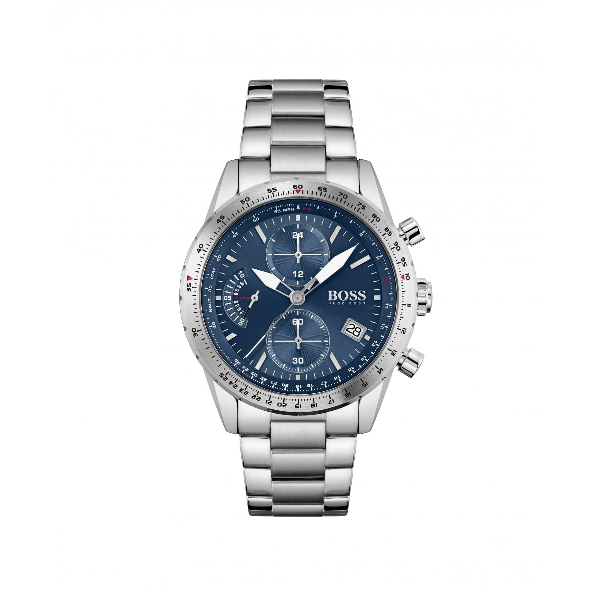 Hugo Boss Pilot Edition Chrono Watch Stainless Steel