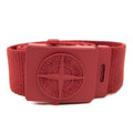 Stone Island Junior 90461 Embossed Logo Buckle Belt Red V0010