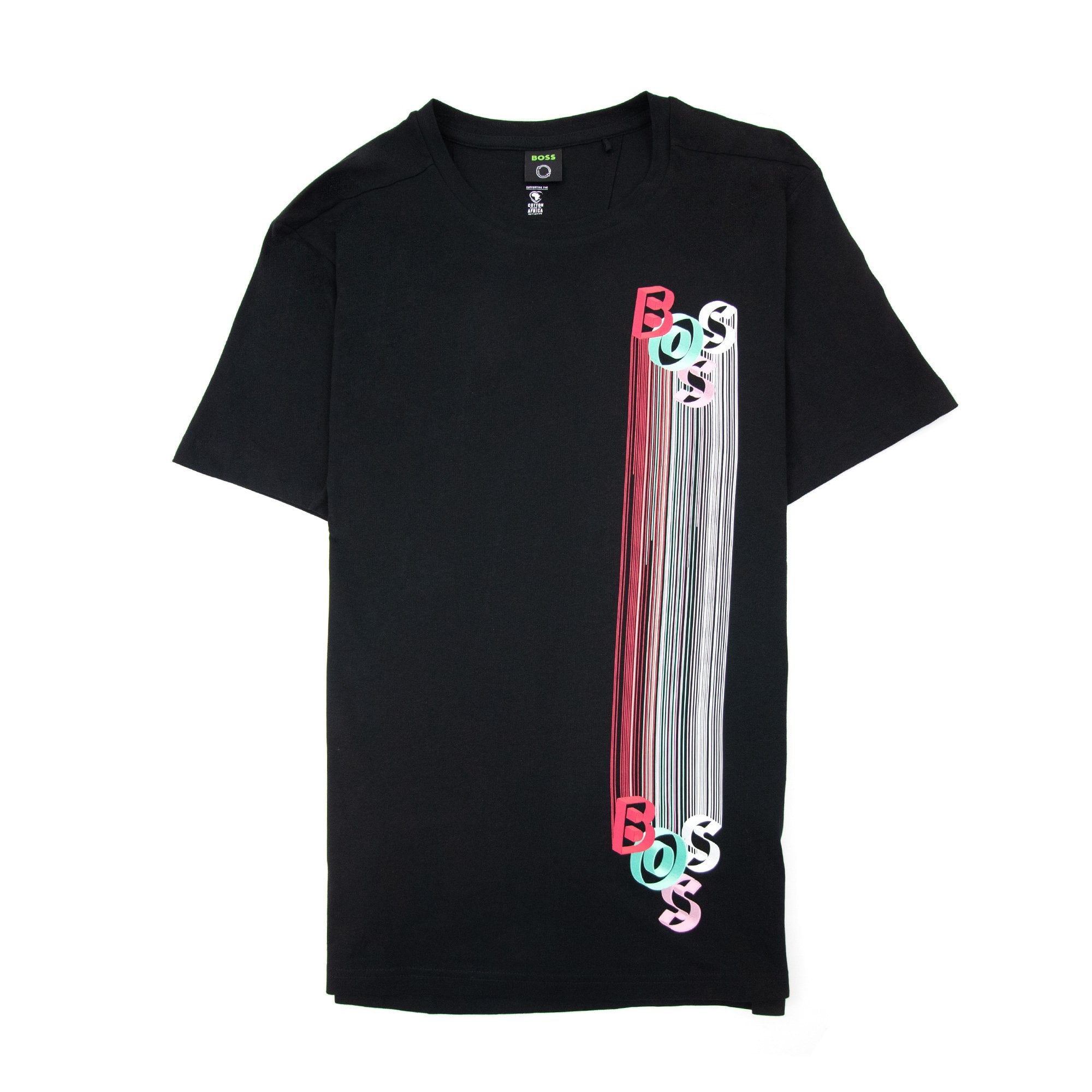 Hugo Boss Tee 2 Artwork Logo T Shirt Black 001