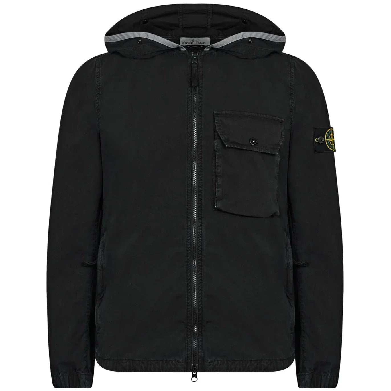 Stone Island Black Brushed Hooded Overshirt