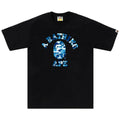 BAPE ABC CAMO COLLEGE T-SHIRT BLACK/BLUE SS25