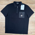 Moncler Nylon Pocket Polo Shirt in Black