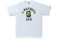 BAPE ABC CAMO COLLEGE TEE WHITE / GREEN