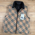 Burberry Reversible Check Puffer Gilet in Sand Beige