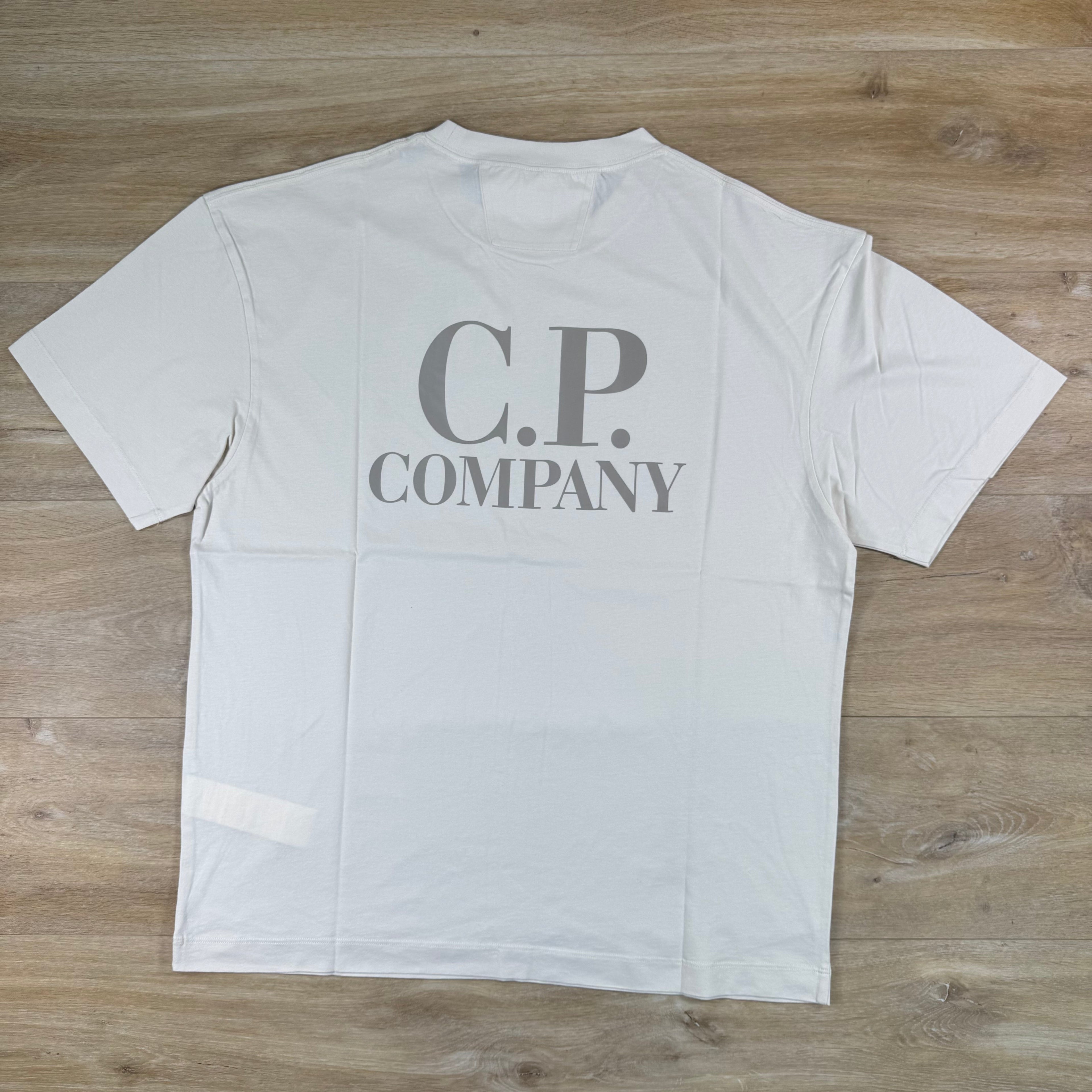 C.P. Company 30/1 Jersey Logo T-Shirt in Frozen Dew