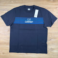 C.P. Company Striped Detail T-Shirt in Navy