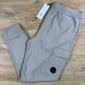 C.P. Company Diagonal Raised Fleece Lens Sweatpants in Dove