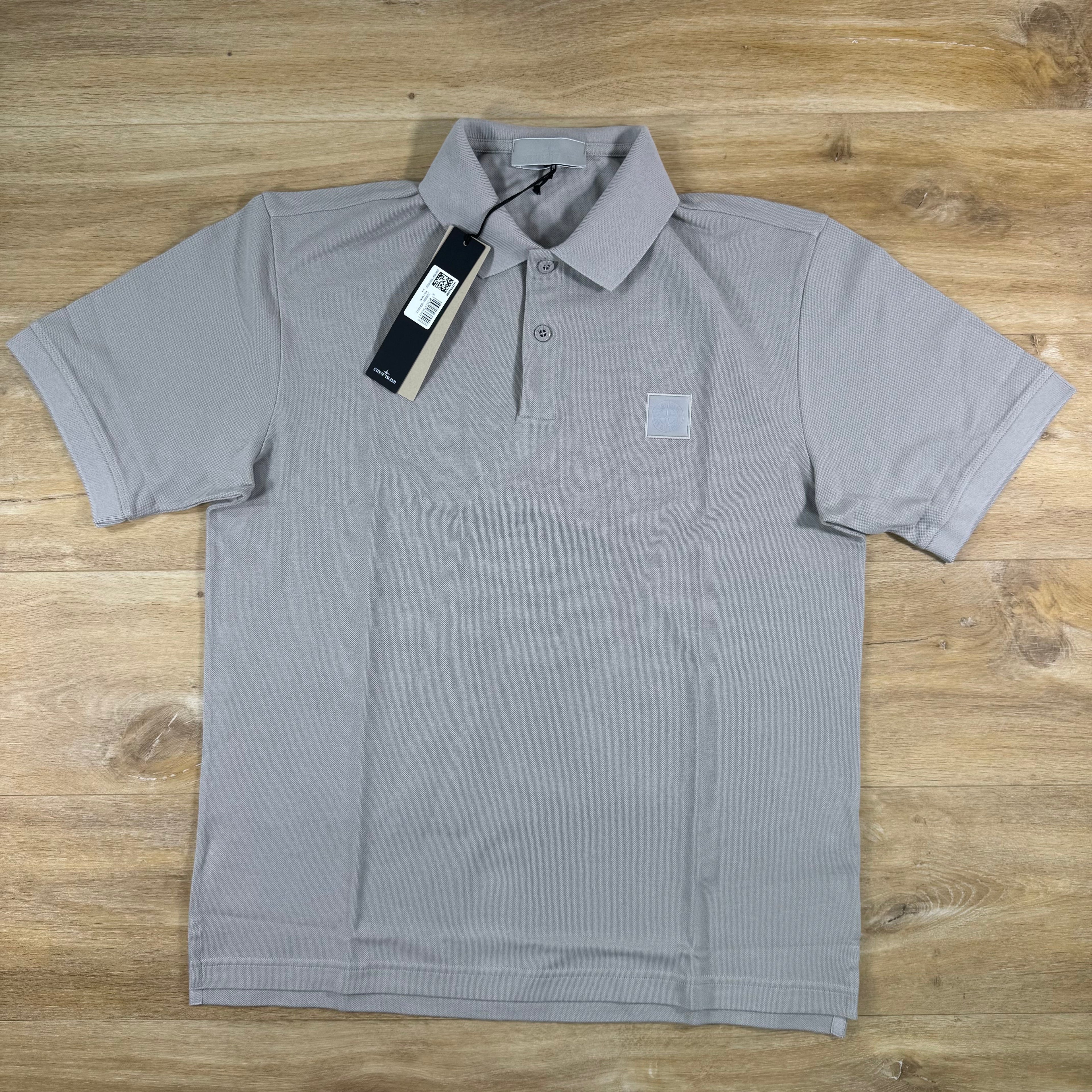 Stone Island Ghost Patch Logo Polo Shirt in Dust Grey