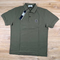 Stone Island Regular Fit Patch Logo Polo Shirt in Military Green