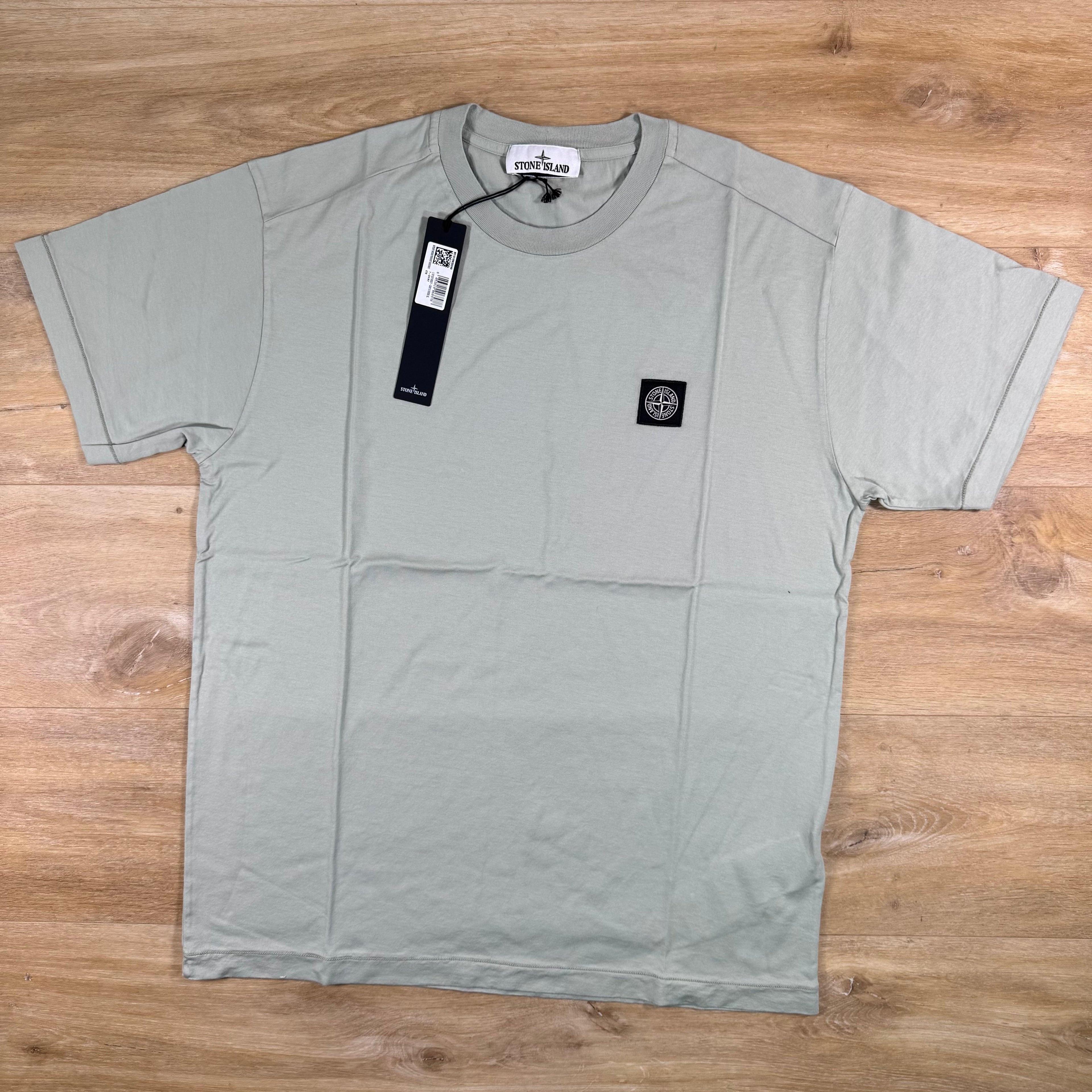Stone Island Patch Logo T-Shirt in Sage Green