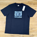 C.P. Company Faded Logo T-Shirt in Navy