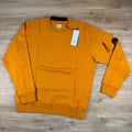 C.P. Company Diagonal Raised Fleece Crewneck Lens Sweatshirt in Desert Sun