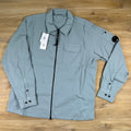 C.P. Company Organic Gabardine Lens Overshirt in Silver Blue