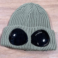 C.P. Company Extra Fine Merino Wool Goggle Beanie in Green Tea