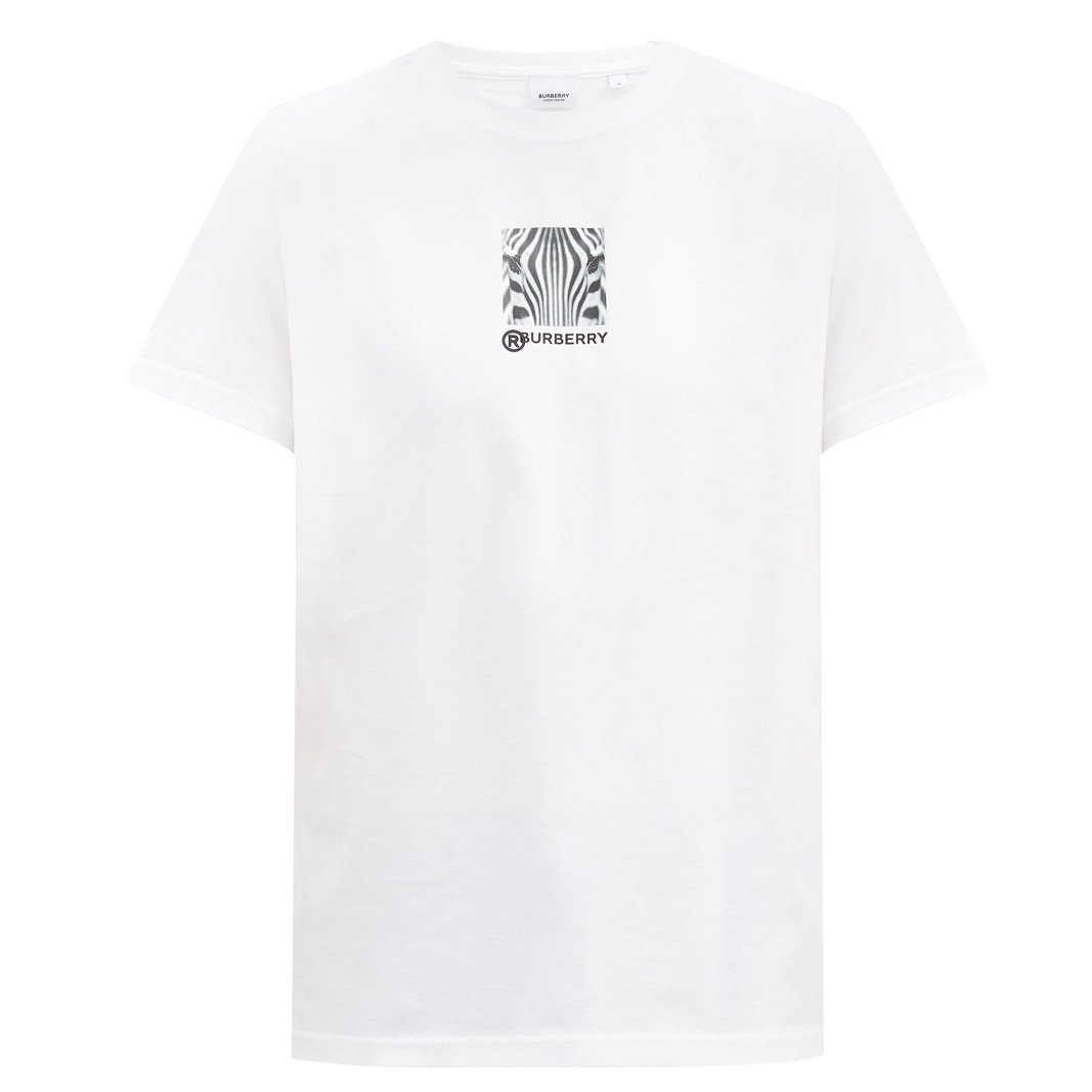 Burberry White Oversized Logo Tee