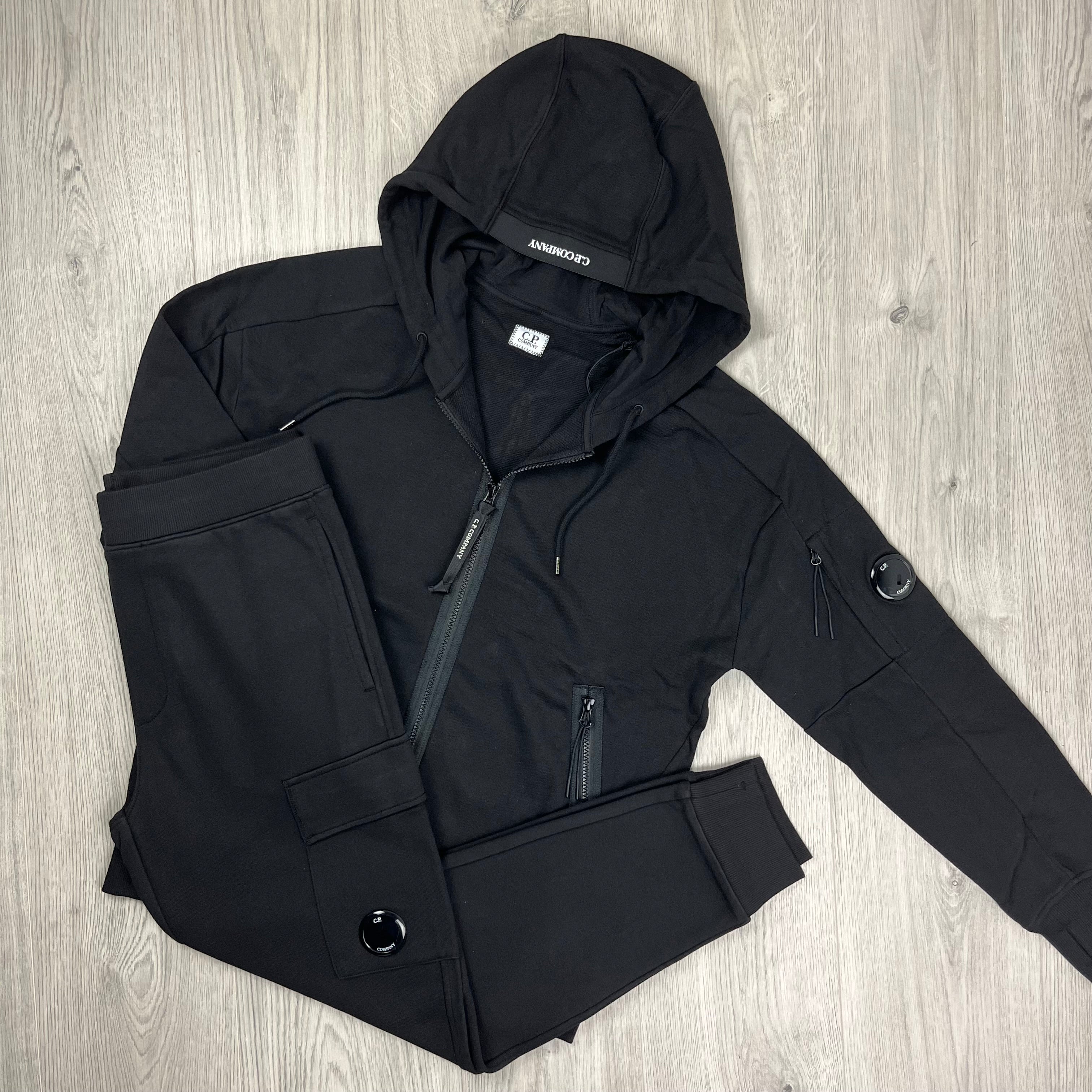 CP Company Raised Fleece Tracksuit - Black