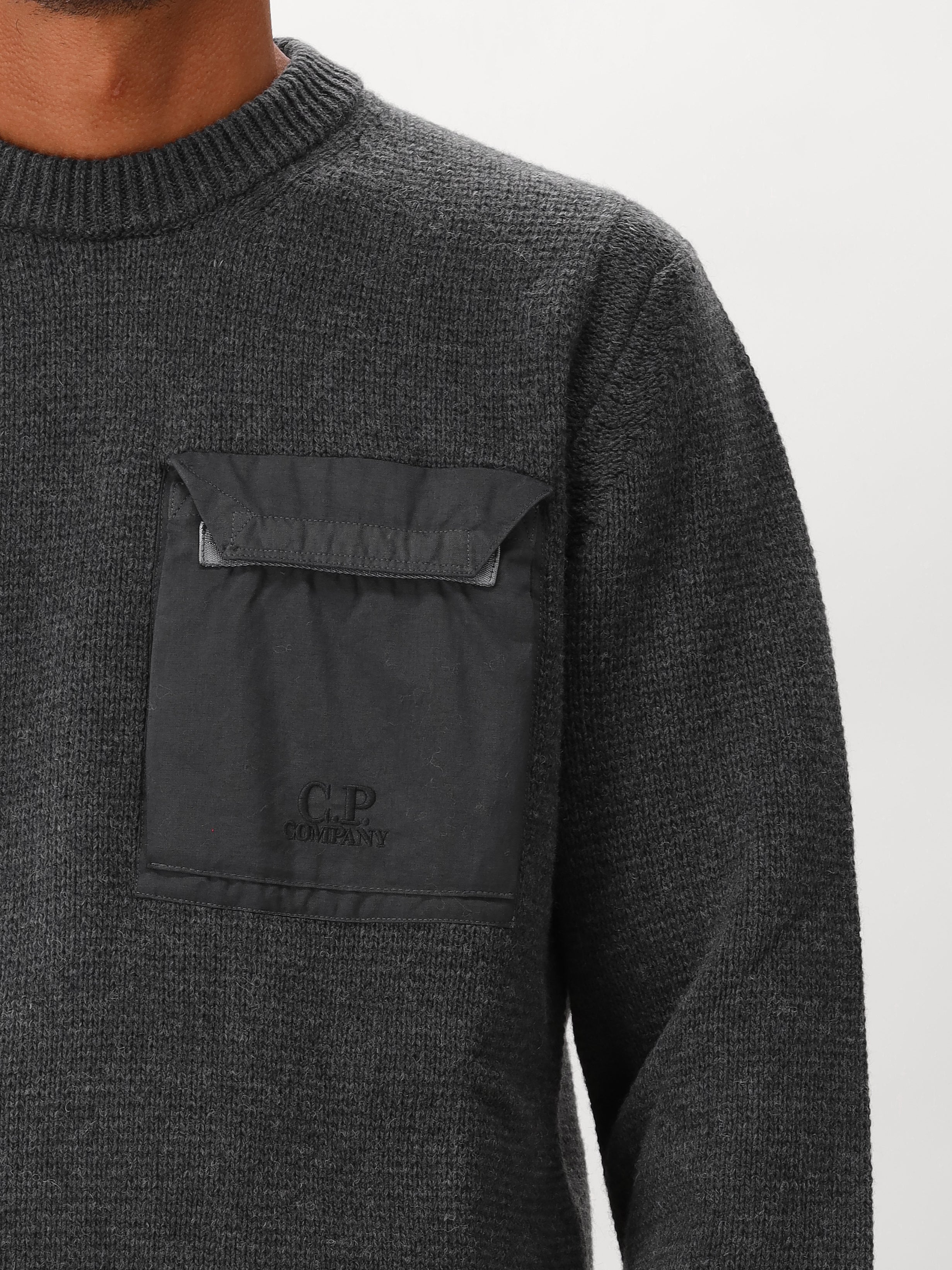 C.P. Company Gebreide Trui Grijs Lambswool Mixed
