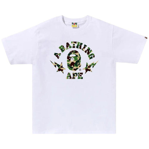 BAPE 1ST CAMO CRAZY STA COLLEGE T-SHIRT WHITE
