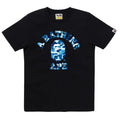 BAPE ABC CAMO COLLEGE T-SHIRT BLACK BLUE