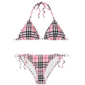 Womens Burberry Pink Check Bikini