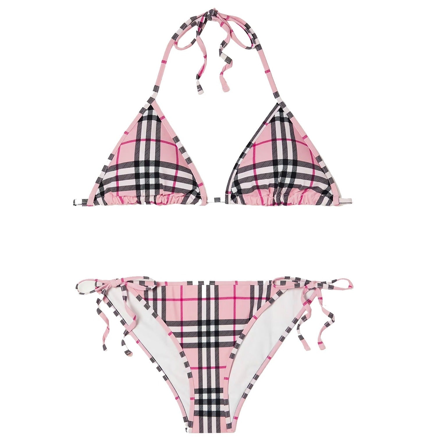 Womens Burberry Pink Check Bikini