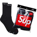 SUPREME CREW SOCKS BLACK