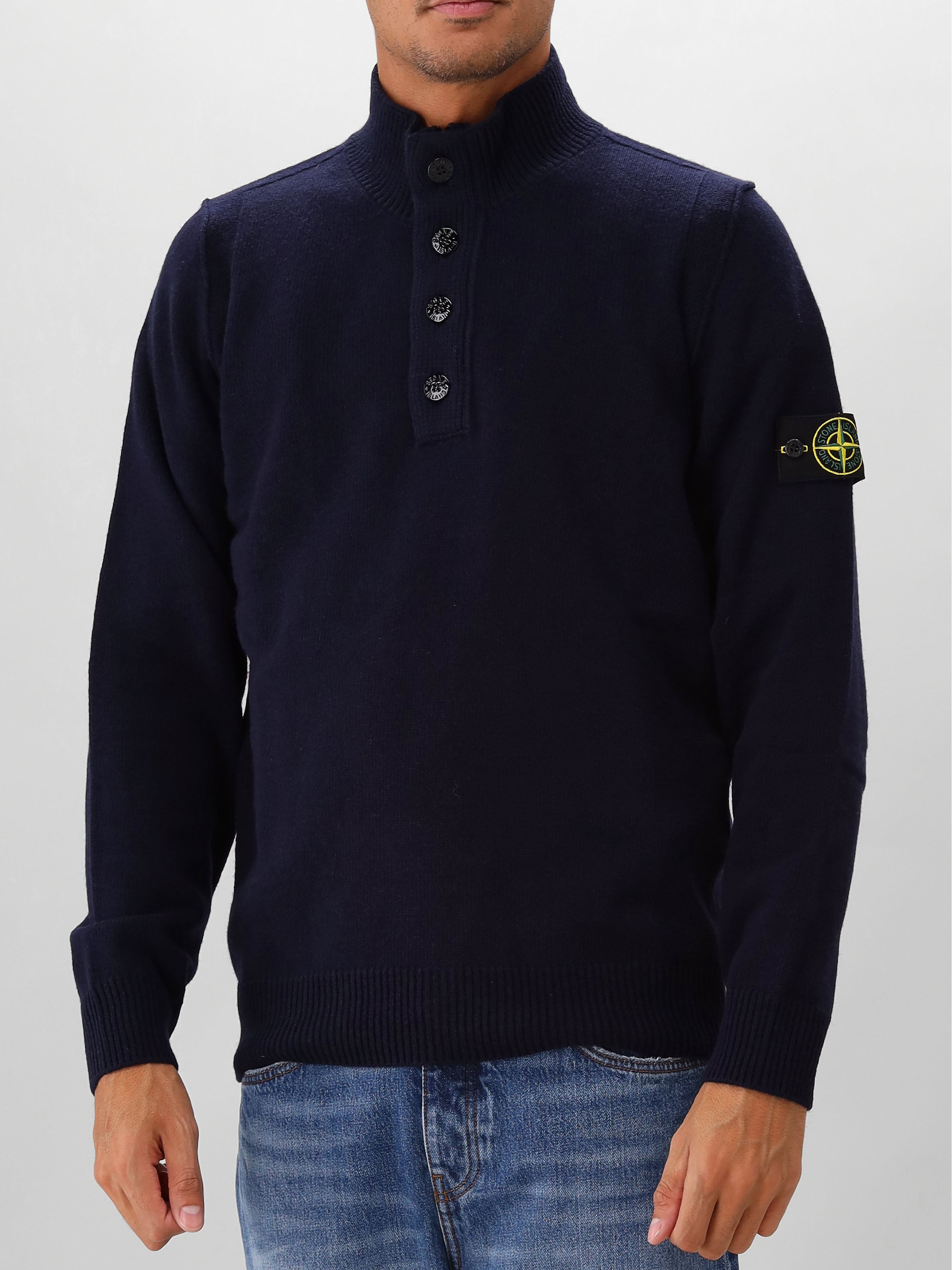 Stone Island Gebreide Trui Blauw
