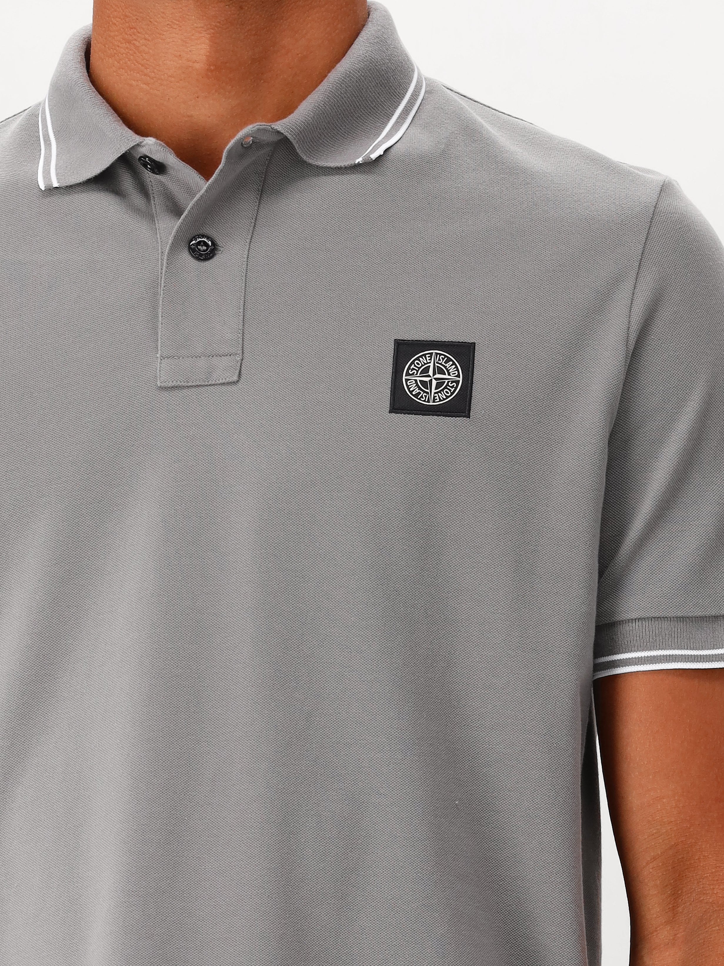 Stone Island Polo Contrast Grijs
