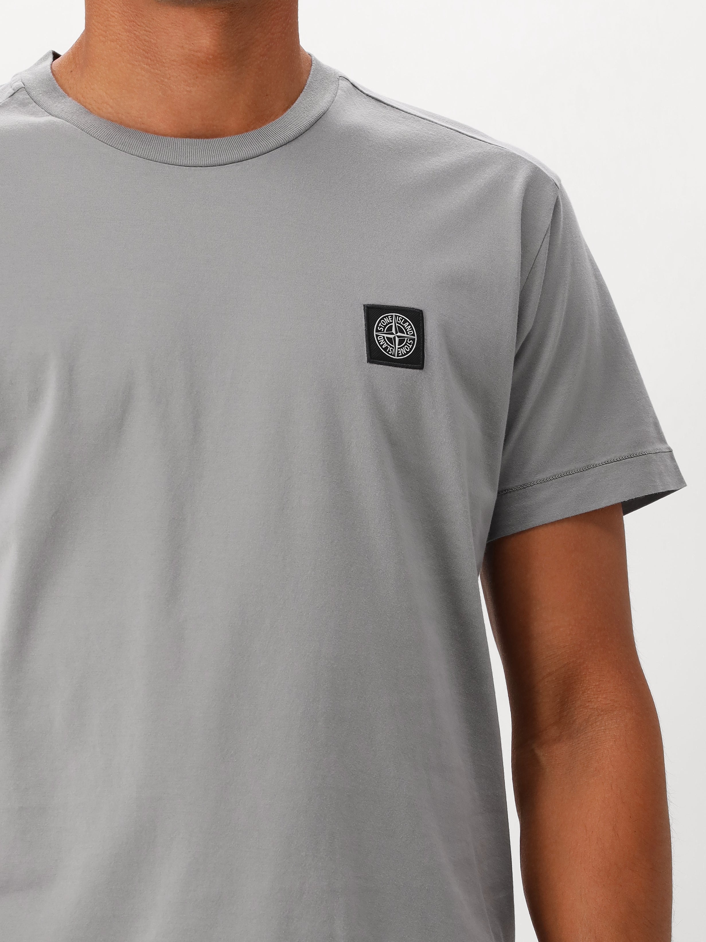 Stone Island T-shirt Grijs Patch Logo